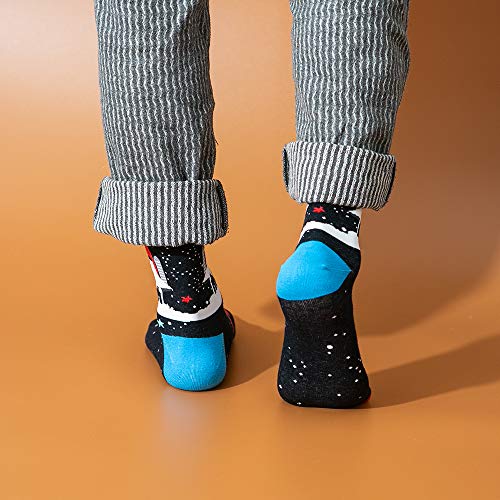 BISOUSOX Calcetines Divertidos para Hombres Calcetines de Algodón Calcetines Coloridos Calcetines Locos de Moda para Hombres con Patrón Calcetines Clásicos Zapatos Novedosos Regalo para Esposo Amigo