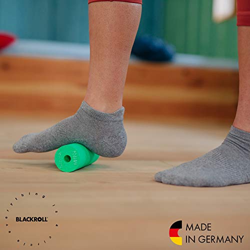 BLACKROLL® Mini rollo de fascia (15 x 5 cm), pequeño rodillo de fitness para automasaje, práctico rodillo de masaje para viajes, oficina o gimnasio, dureza media, fabricado en Alemania, gris