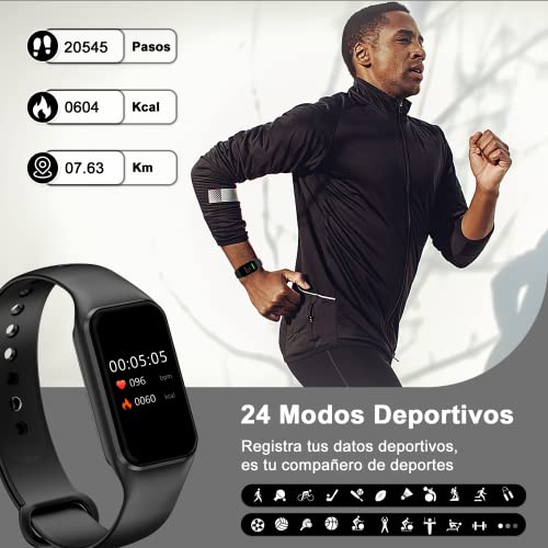 Blackview Smartwatch, Reloj Inteligente Hombre Mujer - Oxímetro(SpO2) Caloría Podómetro Sueño Pulsometro | Pantalla de 1,47 Pulgadas, iP68 Impermeable, Pulsera Actividad Compatible con Android e iOS