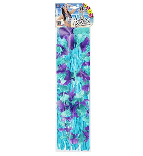 "BLUE HAWAIIAN SET" (hula skirt with flower belt, flower lei, crown, 2 bracelets) -