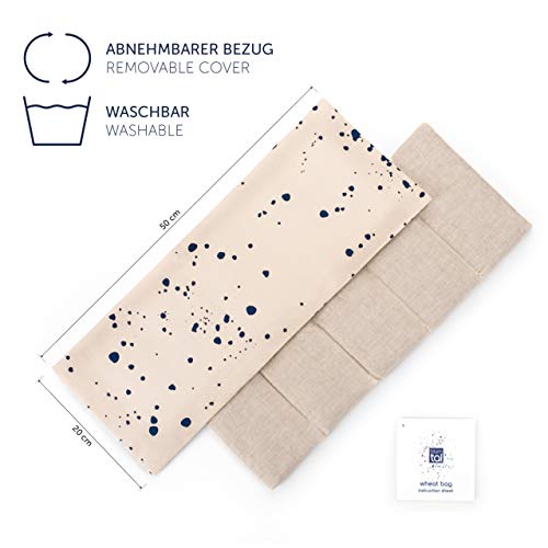 Blumtal Bolsa de Semillas Microondas - Almohadas termicas lavables con retención de calor y frio (50x20 cm) - Saco Semillas Microondas