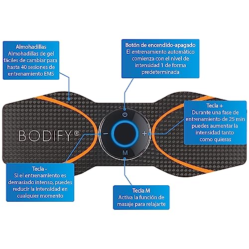 Bodify® Dispositivo de Entrenamiento EMS 2en1 para la estimulación focalizada de los músculos de Brazos y piernas! - Desarrollo Muscular - Entrenador EMS - Electroestimulador Muscular - EL Original