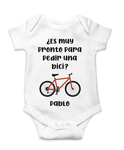 Body bebe personalizado ¿Es muy pronto para pedir una bici? Unisex ciclista divertido