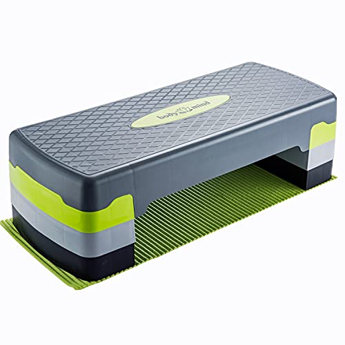 Body & Mind® Aerobic Stepping Board Elite 3-Step-Bench con Alfombrilla Antideslizante Gratuita y Libro electrónico de Entrenamiento Exclusivo