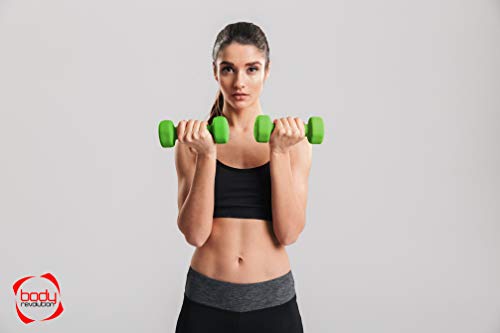 Body Revolution - Par de mancuernas de vinilo para gimnasio en casa, Crossfit, Pilates, tonificación y Fitness (0,5 – 5 kg), 2 x 0.75kg