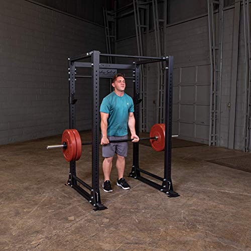 Body-Solid GPR400 Power Rack con capacidad de peso de 100 libras para sentadillas, levantamiento de peso y entrenamiento de levantamiento de pesas, negro