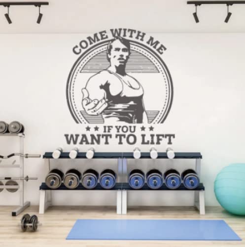 Bodybuilding Fitness atleta Arnold vinilo pegatinas de pared entrenamiento Muscle Gym Fitness Club tienda inspiradora carteles papel tapiz 44x42cm