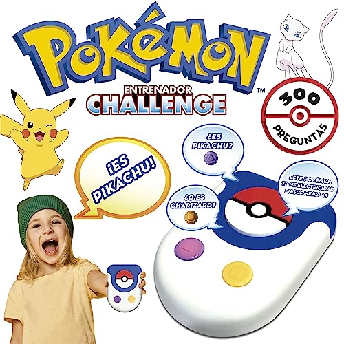 BORRAS 19828 Pokémon Entrenador Challenge Juego Electrónico, para Demostrar Tus Habilidades Mientras Dominas el Juego Adivinando el Pokémon Correcto