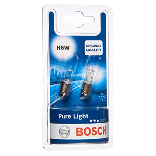 Bosch H6W Pure Light Lámparas para vehículos, 12 V 6 W BAX9s, Lámparas x2