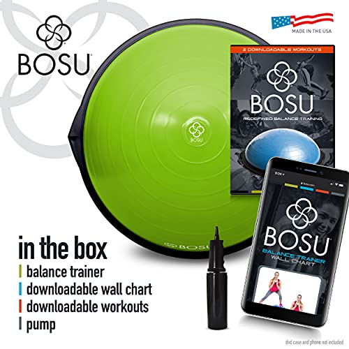 Bosu Entrenador de equilibrio-65 cm Balance, 65 cm, Verde Lima/Negro, Unisex