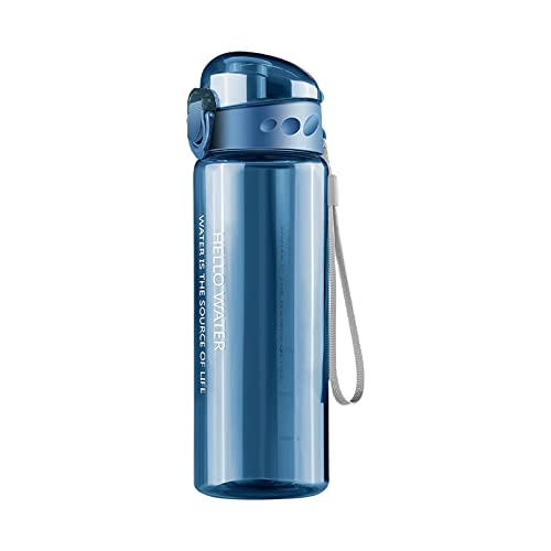 Botella de Agua, 780ml Botella Agua Deporte, Botella de agua Sin BPA a prueba de fugas, Una pulsación para Abrir, Deporte, Gimnasio, Running, Bicicleta, el camping(Azul)