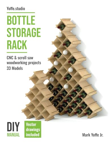 Bottle storage rack. DIY manual. CNC & scroll saw woodworking projects. 33 Models.: Christmass bottle tree. Standing wooden storage organizer for wine bottles up to 13 cm (5 in) in diameter.