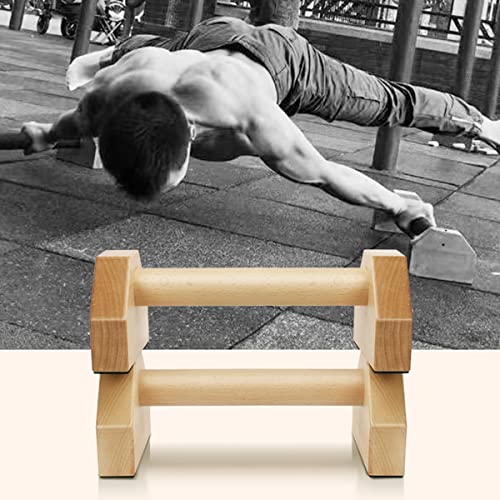 Bounabay Barras de flexión, 1 par de paralelas de madera Gravity Fitness, mini bombas de mango, Push Ups para fitness, gimnasia, aeróbicos