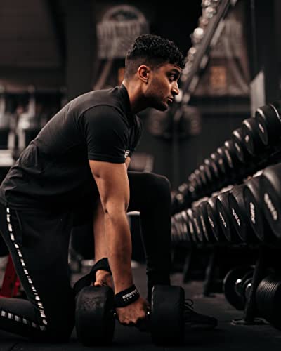 BREAKING LIMITS Straps Powerlifting & Muñequeras Gym para Entrenamiento de Fuerza, Gimnasio, Crossfit - Lifting Straps para Hombre y Mujer - Negro