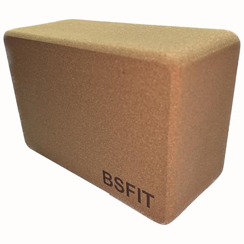 BSFIT® 1 Bloque de Yoga de Corcho fabricación ecológica 15x22,5x10 cms- bloque de yoga de corcho natural - bloque de corcho para yoga y pilates - bloque de yoga para principiantes y avanzados.