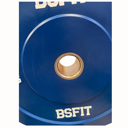 BSFIT® 1 Disco de 20 kg Pesas duraderos de Caucho, Disco olimpico Bumper Discos, Calidad Premiun Centro de Acero Orificio olimpico de 50mm