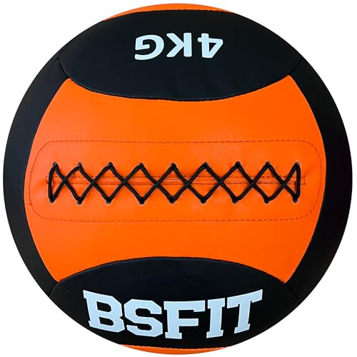 BSFIT Wall Ball 4 kg Pelota Ideal para Ejercicios de Functional Fitness, fortalecimiento y tonificación Muscular - Agarre Antideslizante Workout, Balon Medicinal