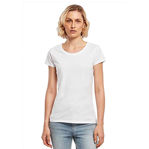 Build Your Brand Camiseta básica para Mujer, Blanco, M