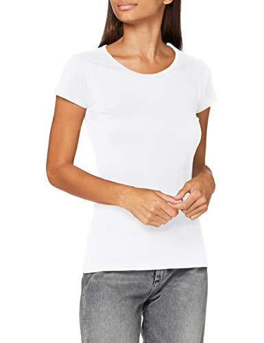 Build Your Brand Ladies Merch T-Shirt Camiseta, Blanco, XL para Mujer