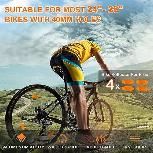 BukyTom Patas de Cabra Bicicleta 24-28 Pulgadas: - Altura Ajustable Montaña Bike Stand Carga Máxima 35kg de Peso, Negro Aluminio Caballete Bici para 24" 26" 27.5" BMX MTB E-Bike Ciclismo 700c