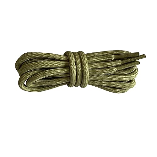 BupiMufi Cordones robustos de 5 mm, cordones redondos para calzado deportivo, botas de senderismo, 120 -140 cm, Verde militar., 120