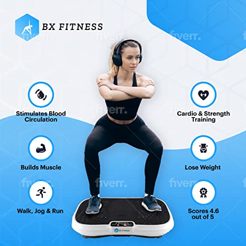 BX Fitness - Placa vibratoria Fitness 3D Blanco
