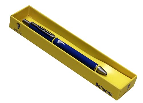 Cádiz CF- Bolígrafo, Escritura, Bolígrafo de metal, Material de oficina, Material escolar, Color azul, Producto oficial (CyP Brands