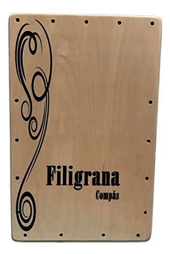 Cajon Flamenco Filigrana Compas (Tapa Natural con Funda)