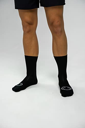 Calcetines Deportivos 100% Técnicos Happy Basics Black Talla M, transpirables, termorreguladores, talón y puntera reforzado, perfectos para running, crossfit, ciclismo, gimnasio, pádel