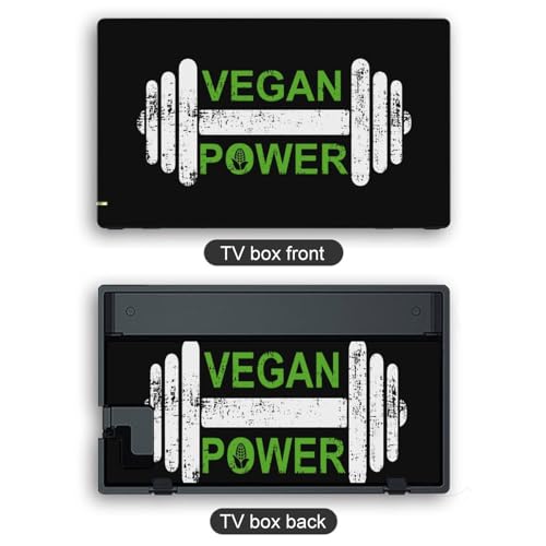 Calcomanía vegana con diseño de mancuernas de potencia, compatible con consola Switch y Switch Lite