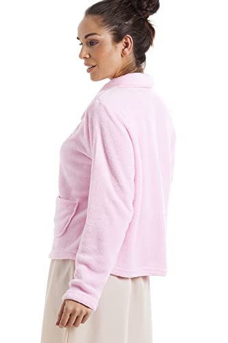 CAMILLE Chaquetas De Cama De Lujo De Botones Suaves para Mujeres 50-52 Pink
