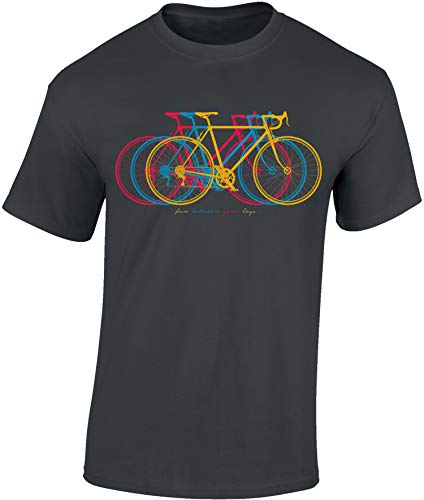 Camiseta de Bicileta: Fun Between Your Legs... MTB Mountain Bike T-Shirt Hombre-s y Mujer-es Regalo Ciclistas Bici BTT MTB BMX Regalos Deporte Ciclista - Retro Fixie Outdoor (L)