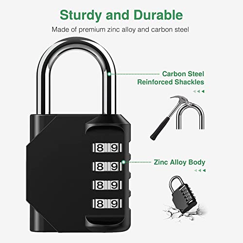 Candado de combinación de seguridad con 4 numerico Candado pequeño Impermeable Adecuado para taquilla gimnasio, eqipaje,maleta viaje y otras taquillas