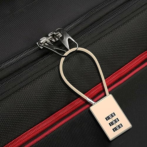 Candado pequeño para maleta, cable de combinación de 3 dígitos, dorado, candado de seguridad para maleta, taquilla, bicicleta