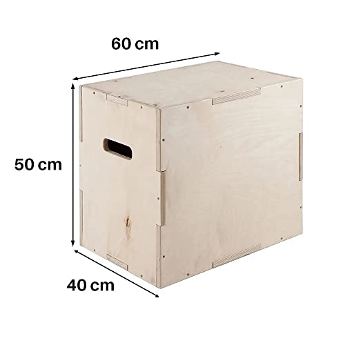 CANNON - Jump Box Cajón Pliométrico de Madera. Caja de Salto para Hacer Deporte, Cross Training, Fitness Musculación y Crossfit (40 x 50 x 60 cm)