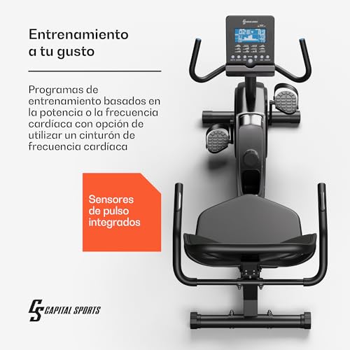 Capital Sports Bicicleta Estatica Eliptica para Casa, Bici Elíptica Magnética para Mujeres y Hombres, Máquina de Abdominales con Soporte para Tablet y Bluetooth
