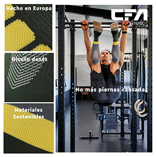 CFA Active V2 Medias de Compresión para Hombres y Mujeres: Ideales para Correr, Gimnasio, Bicicleta, Viaje, Recuperación Muscular, Entrenamiento - Diseño Danés - Materiales Sostenibles