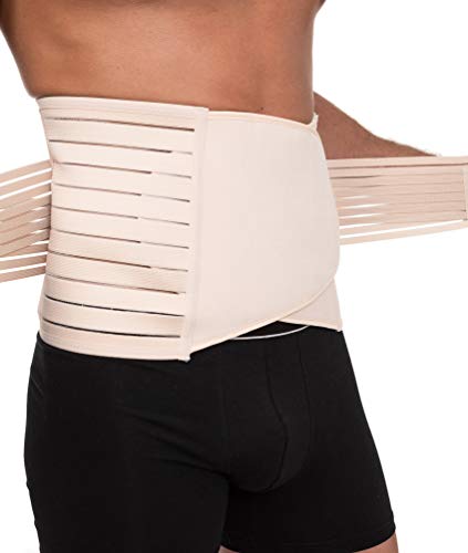 Channo Faja Cinturón Lumbar para Espalda Hombre y Mujer Doble Ajuste Fuerte (Visón, L/XL)
