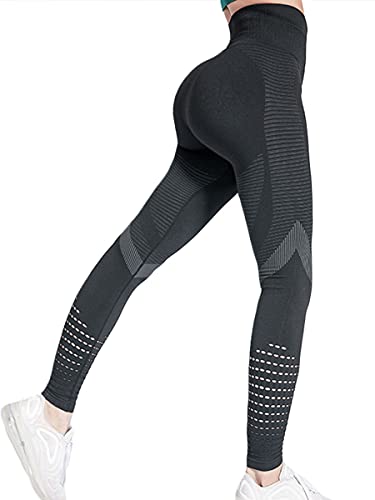 CheChury Leggings Mujer Push Up Mallas Pantalones Deportivos anticeluliticos Suave Malla Transpirable Elásticos Alta Cintura Elásticos Yoga Fitness de Control la Barriga