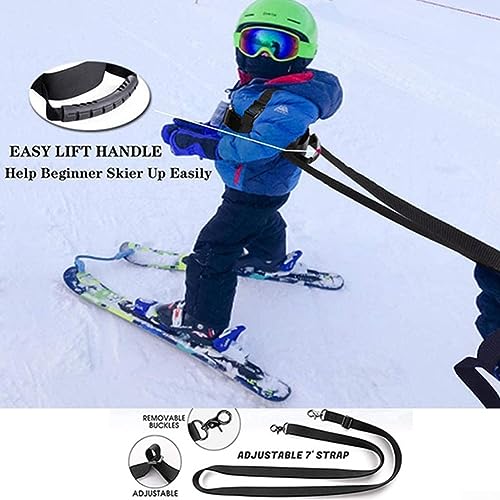 Cinturón de entrenamiento de esquí para niños con cuerda de tracción trasera y bolsa, correa de hombro de seguridad para esquí para niños, arnés de entrenamiento de esquí y snowboard, arnés de esquí