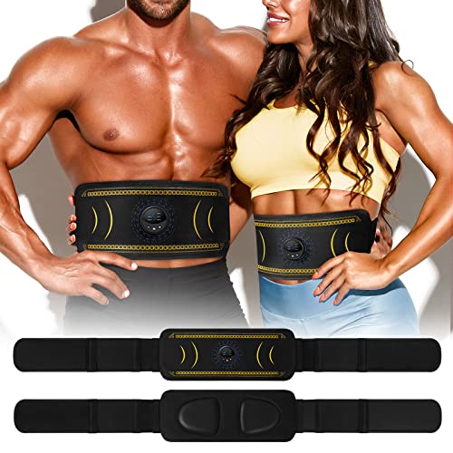 Cinturon Electroestimulador Abdominales, Electroestimulador Muscular Abdominales, USB Recargable EMS Cinturón Muscular Abdominal, Ponte en Forma Fácilmente en Casa (Hombres/Mujeres)