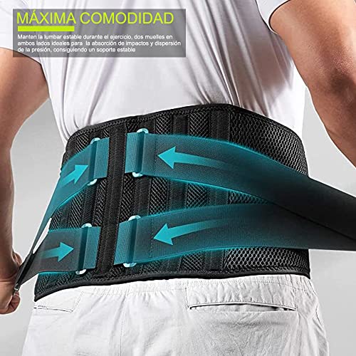 Cinturón Soporte Lumbar Espalda Diseño Ergonómico Ortopédico Gimnasio Crossfit Faja para Prevenir Lesiones para Hombre y Mujer. (L)
