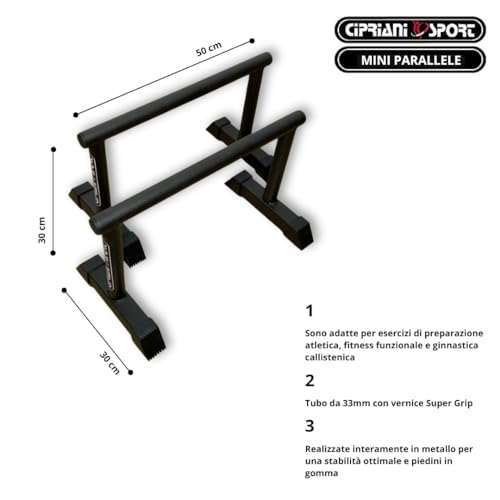 CIPRIANI SPORT Paralele Calisthenics, Fitness, Gimnasio, Hombre y Mujer