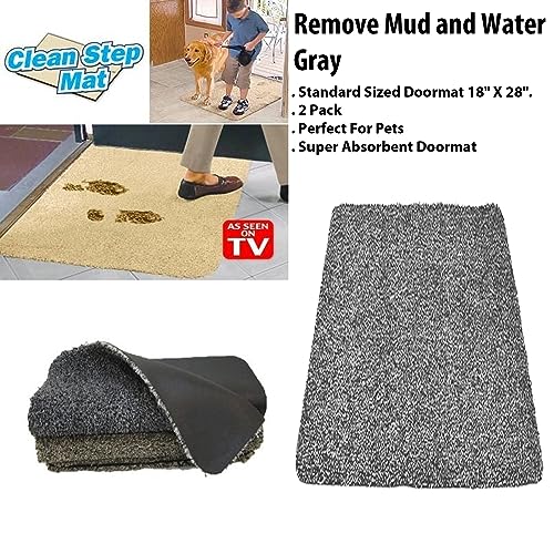 Clean Step Mat- Gray (2 Pack)