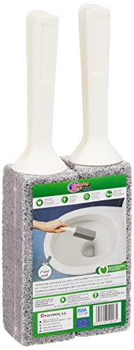 Cleaning Block WC, piedra limpiadora de inodoros con mango, , gris, 2 Unidad ( Paquete de 1)