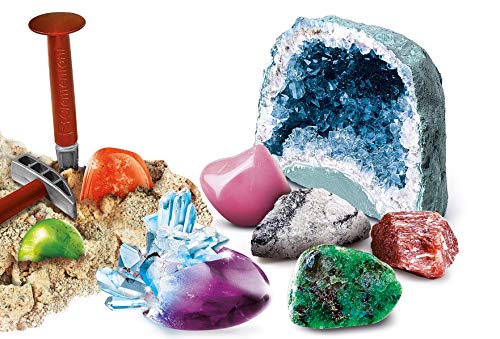 Clementoni Galileo Lab 59005-Juego mineralogía y Cristales para niños a Partir de 8 años, Incluye Herramientas de excavación y geoda de Cristal, Talla única, Mittel (59005.6)