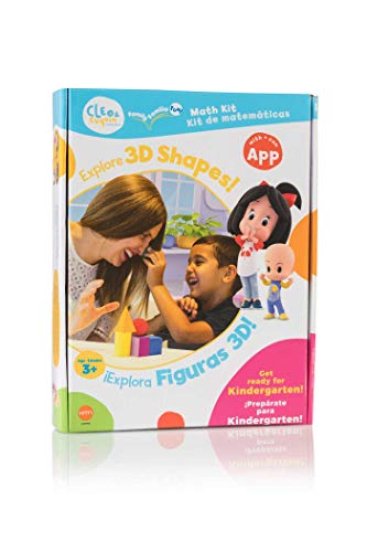 Cleo & Cuquin Family Fun! 3D Shapes Math Kit and App: Spanish/English, Bilingual Education, Preschool Ages 3-5, Kindergarten Readiness, Learn Shapes ... Activities, Games, Drawing, Video and AR