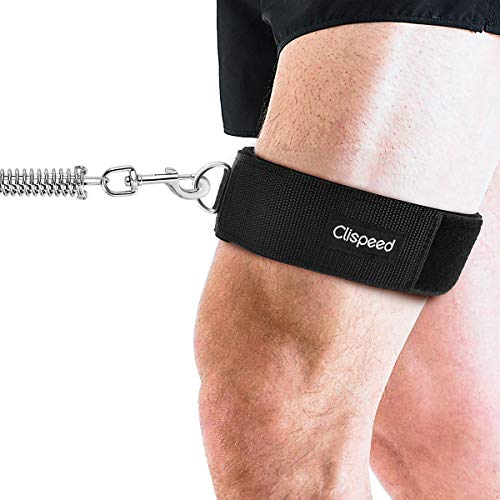 CLISPEED 2 correas para el muslo de fitness acolchadas con anillo en D y correa de tobillo para gimnasio, máquinas de cable, correas para el muslo, para hombres y mujeres