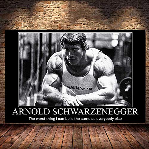 CloudShang Arnold Schwarzenegger Poster Culturismo Motivacional Cita Pared Arte Gimnasio Poster Deporte Cuadro Inspirador Gimnasio Pinturas Lienzo Inicio Gimnasio Decoracion D415439