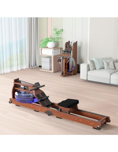 Clover Fitness - Máquina de Remo Plegable de Madera, Remo de Agua, Clover Rowing Adultos Unisex, 2130x520x560mm